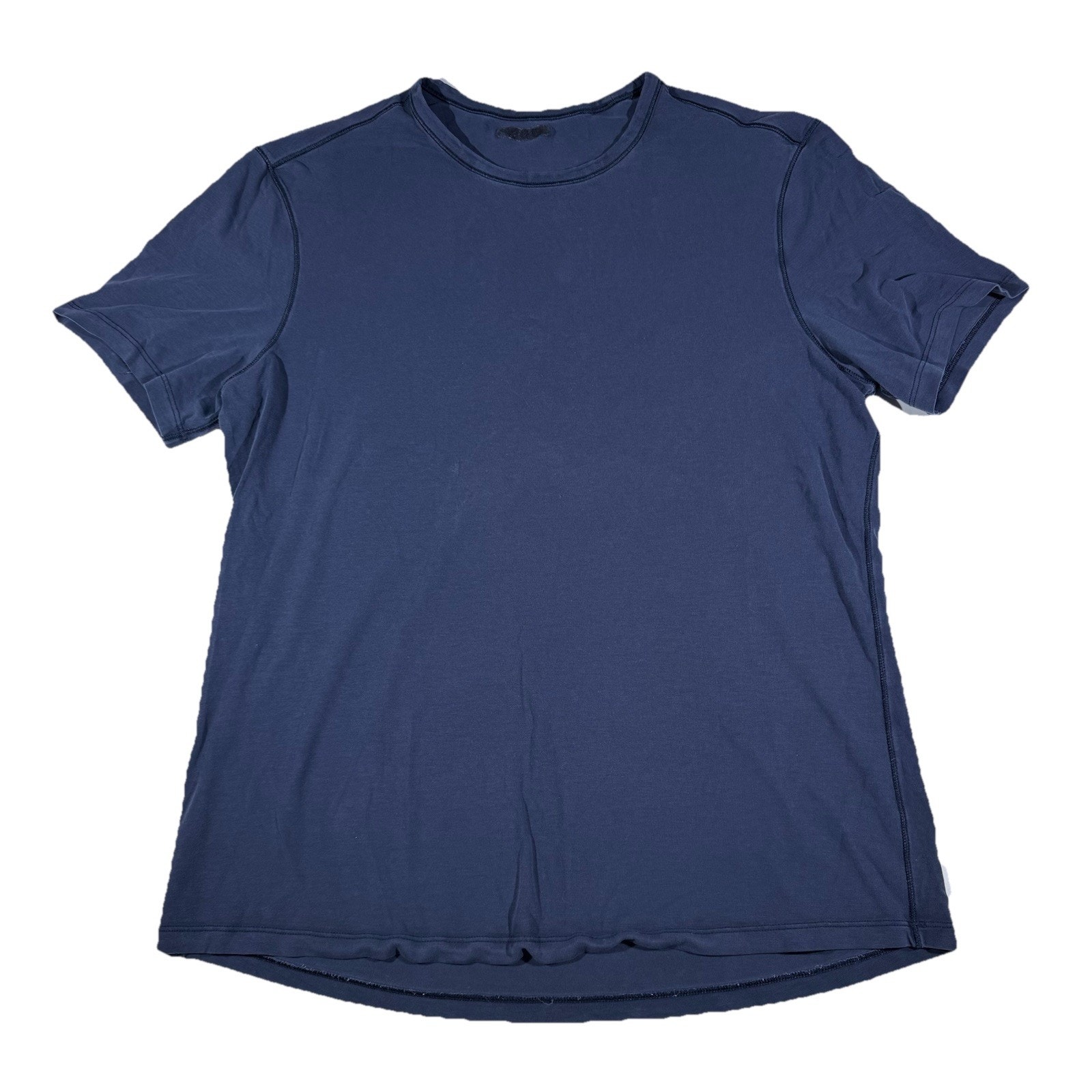 Lululemon Men’s Heathered Navy Crew Neck T-Shirt Short Sleeve Size M 20x26.5